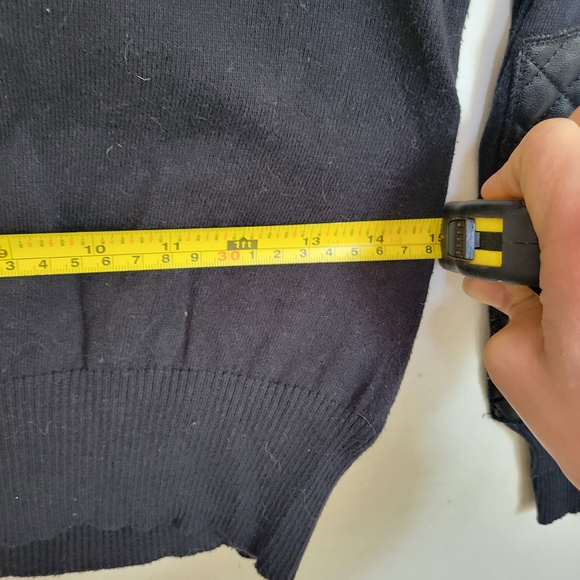 Wool pu leather sweater - Picture 4 of 4